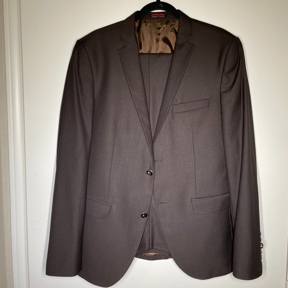 Slim Fit Brown Stylish Men's Suit